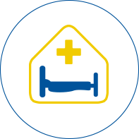 An icon of a hospital bed