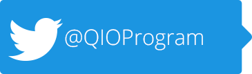 A graphic of the twitter icon and @qioprogram 