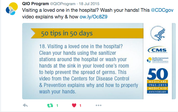 An image of 50 tips in 50 days tweets from the @QIOProgram Twitter account