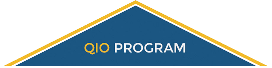 Top of graphic depicting a house with QIO Program at the top